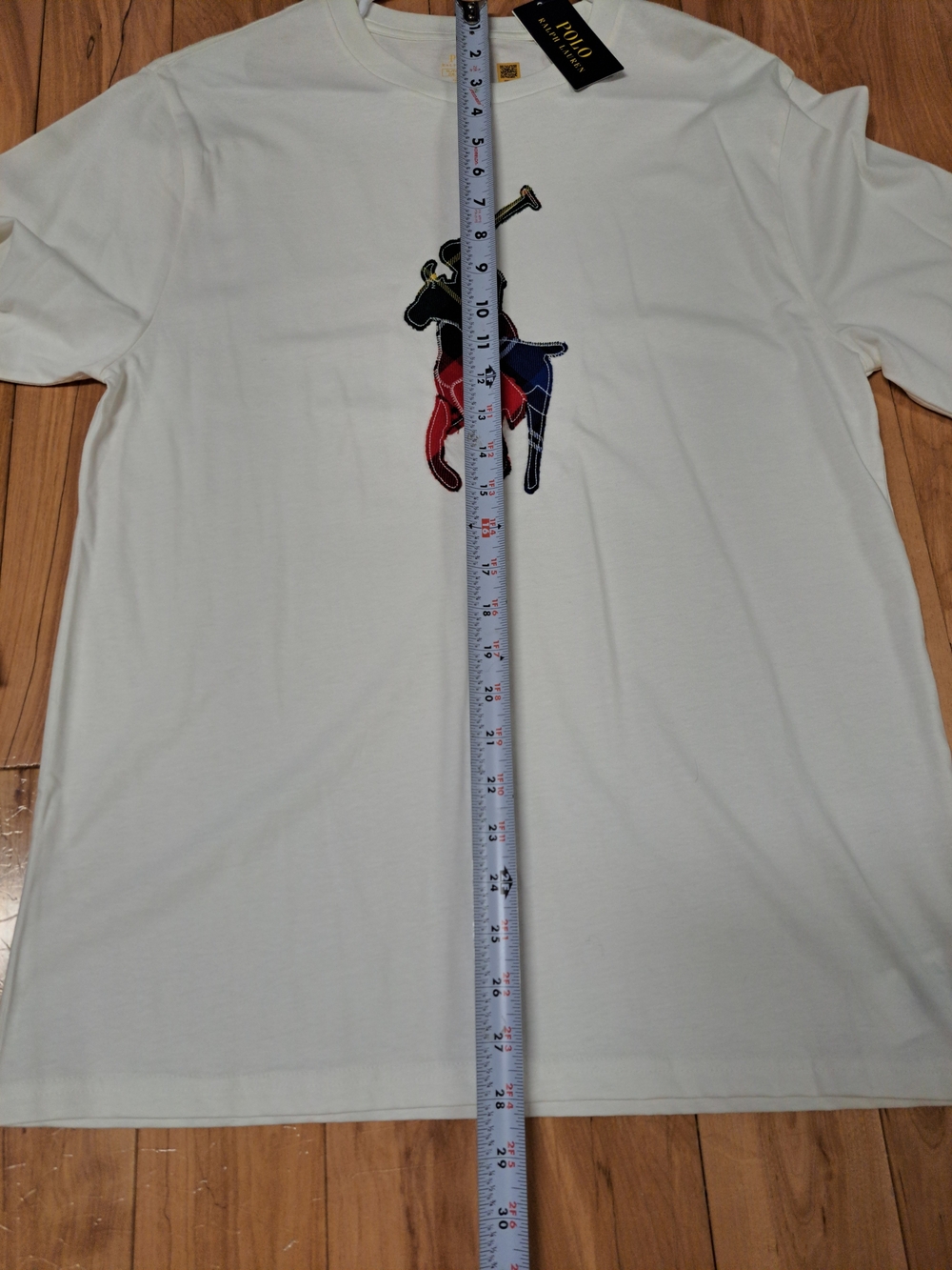 Polo by Ralph Lauren Cream Long-Sleeve Tee with Multicolor Polo Player Patch - Picture 5 of 6